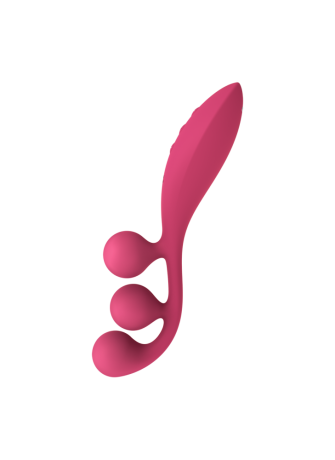 Vibromasseur triple stimulation flexible, anal, vaginale, clitoridienne Tri Ball rouge USB Satisfyer - CC597817